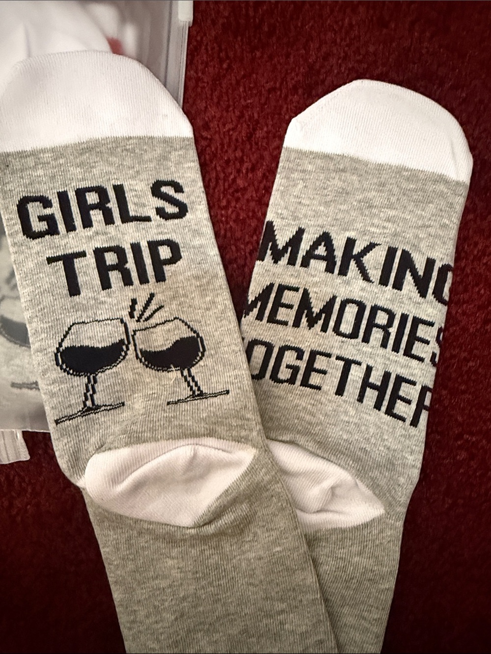 Girls trip making memories together novelty socks three pair
